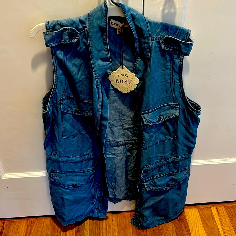 Knox Rose XXL Lightweight Blue Denim Vest